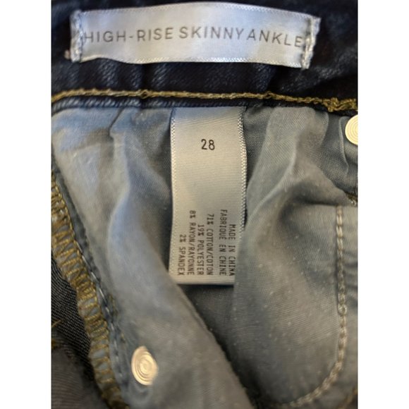 Leith Women’s Size 28 High Rise Skinny Ankle Medium Wash Denim Raw Hem Jeans - Picture 2 of 6